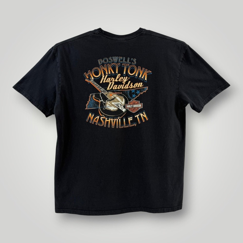 Harley-Davidson Nashville Guitar Tee 2XL Boswell's Biker Graphic Shirt